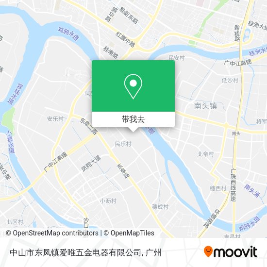 中山市东凤镇爱唯五金电器有限公司地图