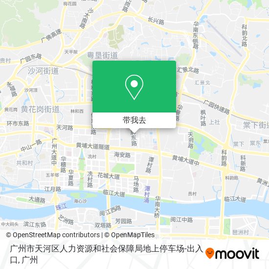 广州市天河区人力资源和社会保障局地上停车场-出入口地图