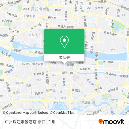 广州珠江帝景酒店-南门地图