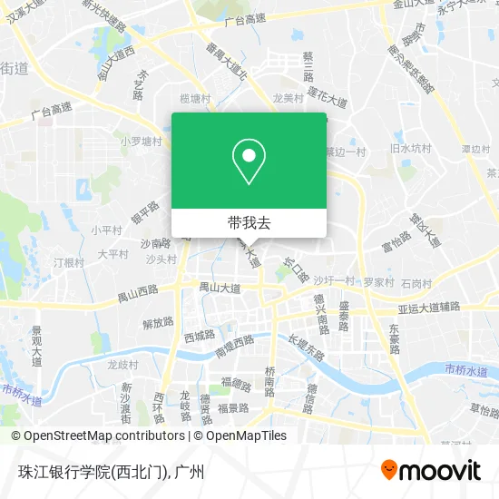 珠江银行学院(西北门)地图
