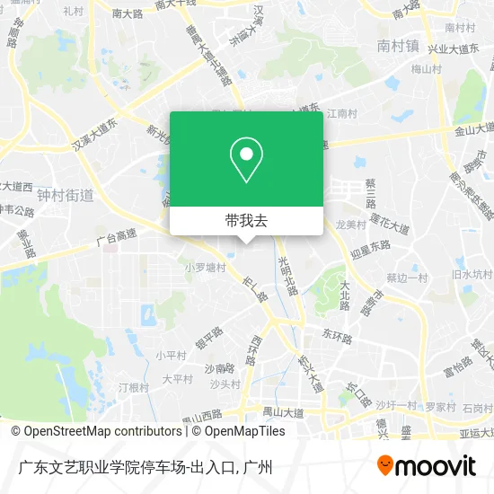 广东文艺职业学院停车场-出入口地图