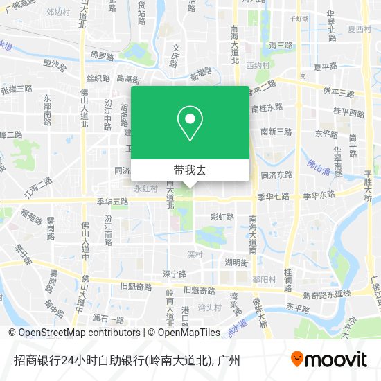 招商银行24小时自助银行(岭南大道北)地图