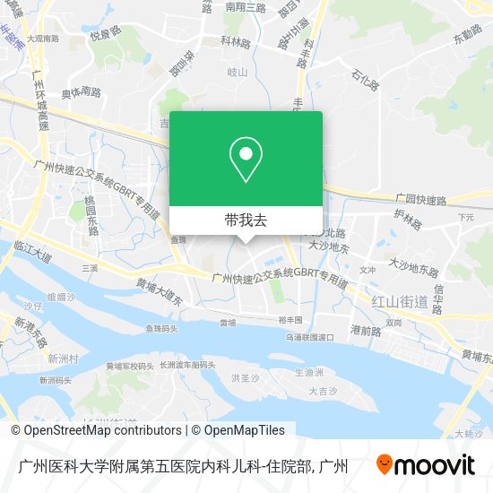 广州医科大学附属第五医院内科儿科-住院部地图