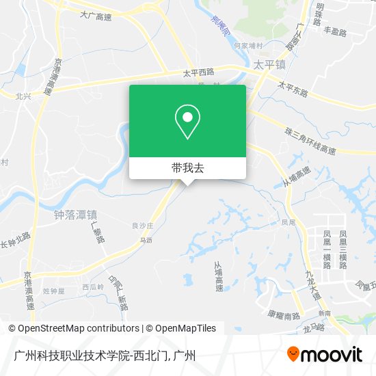 广州科技职业技术学院-西北门地图