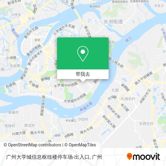 广州大学城信息枢纽楼停车场-出入口地图