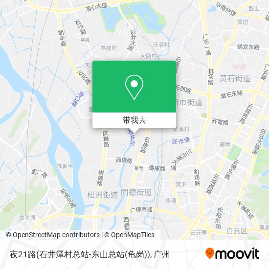 夜21路(石井潭村总站-东山总站(龟岗))地图