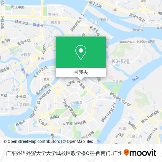 广东外语外贸大学大学城校区教学楼C座-西南门地图