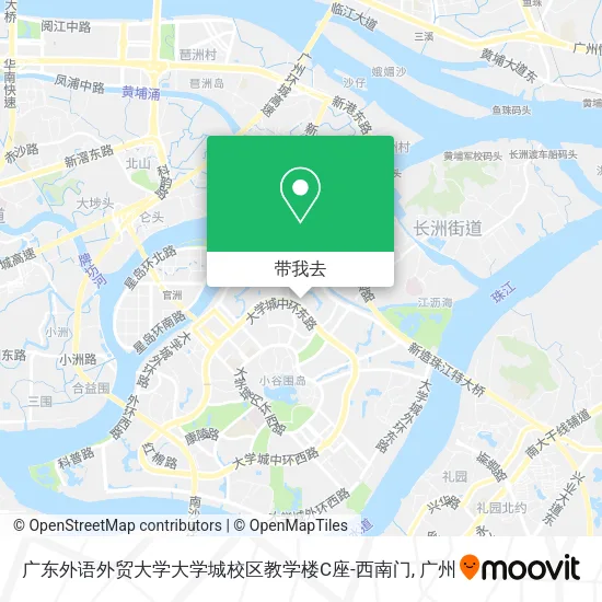 广东外语外贸大学大学城校区教学楼C座-西南门地图