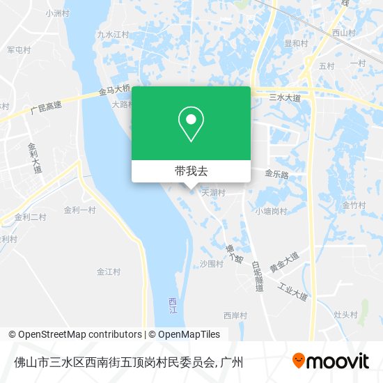 佛山市三水区西南街五顶岗村民委员会地图
