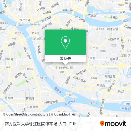 南方医科大学珠江医院停车场-入口地图