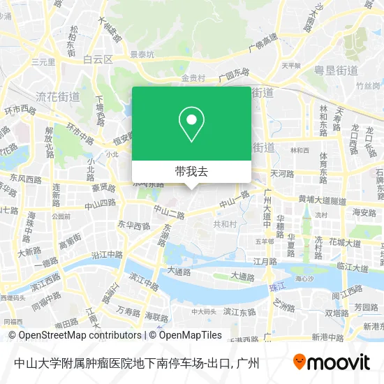 中山大学附属肿瘤医院地下南停车场-出口地图