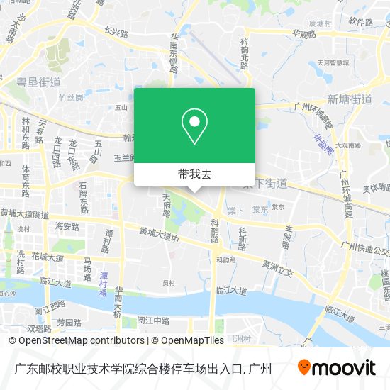 广东邮校职业技术学院综合楼停车场出入口地图
