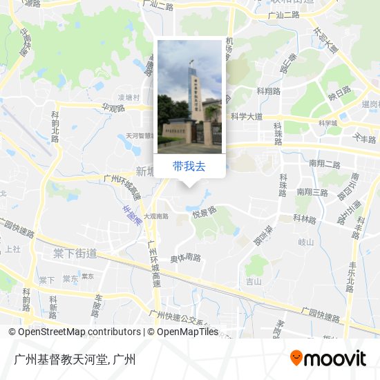 广州基督教天河堂地图