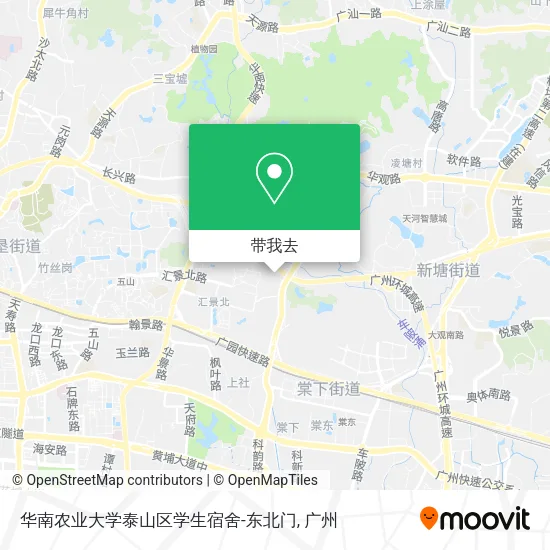 华南农业大学泰山区学生宿舍-东北门地图