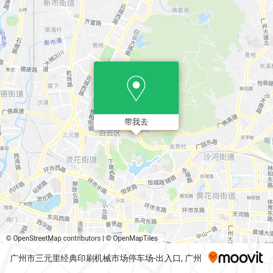广州市三元里经典印刷机械市场停车场-出入口地图
