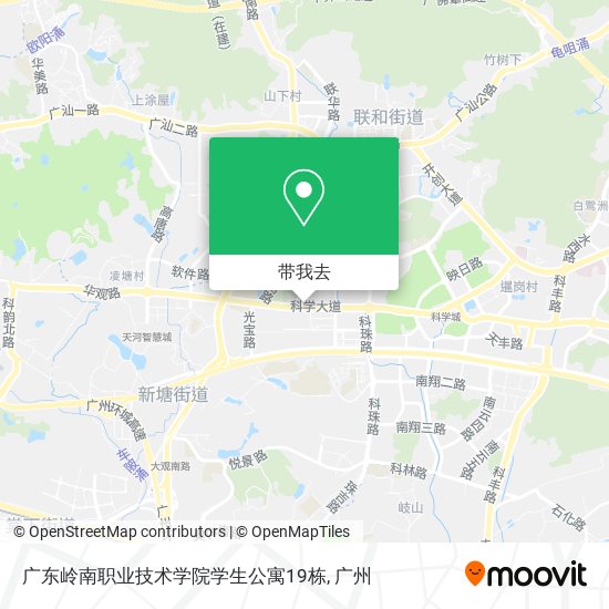 广东岭南职业技术学院学生公寓19栋地图