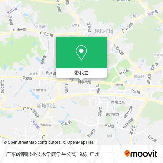广东岭南职业技术学院学生公寓19栋地图