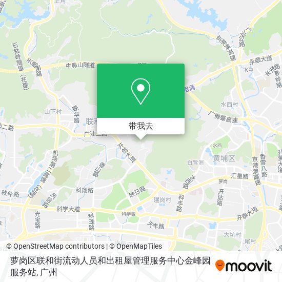 萝岗区联和街流动人员和出租屋管理服务中心金峰园服务站地图