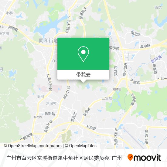 广州市白云区京溪街道犀牛角社区居民委员会地图
