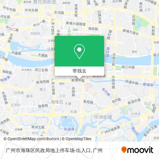 广州市海珠区民政局地上停车场-出入口地图