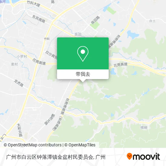 广州市白云区钟落潭镇金盆村民委员会地图
