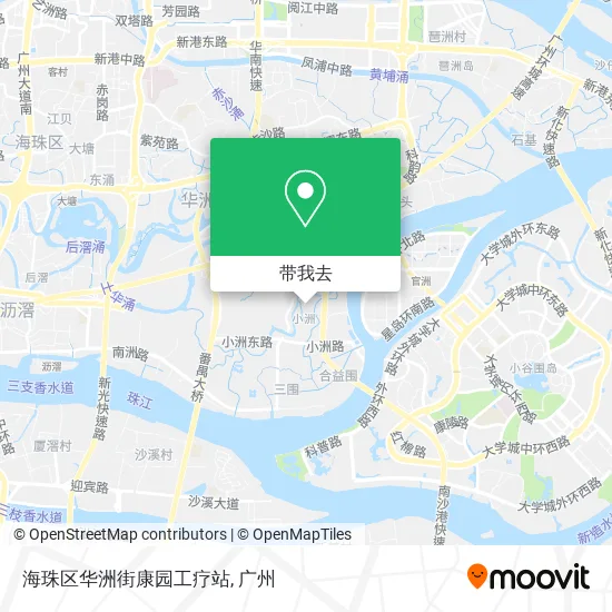 海珠区华洲街康园工疗站地图
