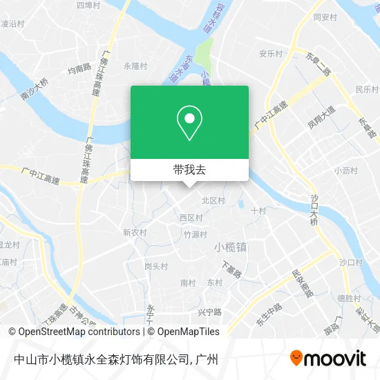 中山市小榄镇永全森灯饰有限公司地图