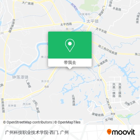广州科技职业技术学院-西门地图