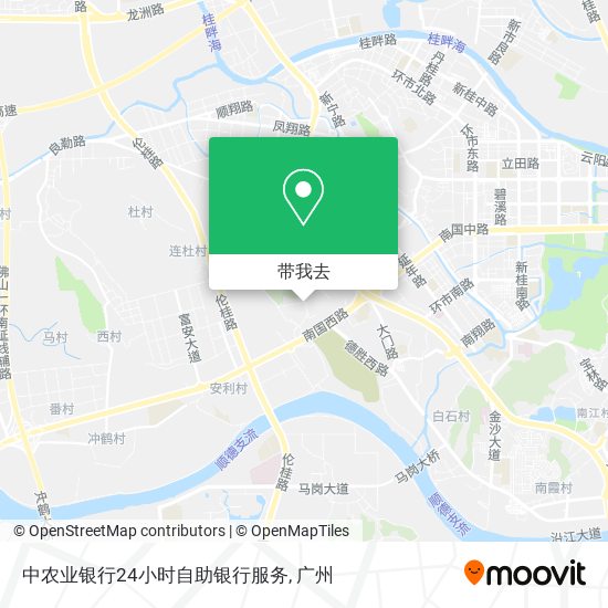 中农业银行24小时自助银行服务地图