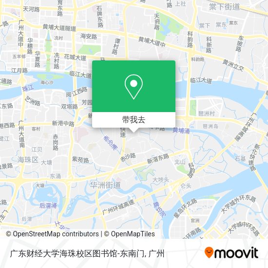 广东财经大学海珠校区图书馆-东南门地图