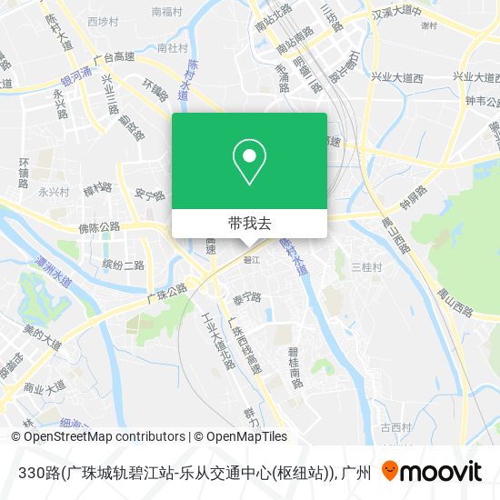 330路(广珠城轨碧江站-乐从交通中心(枢纽站))地图