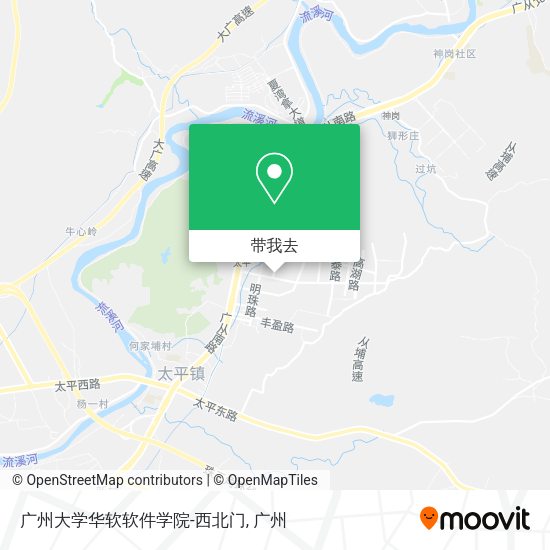 广州大学华软软件学院-西北门地图