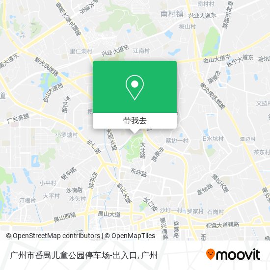 广州市番禺儿童公园停车场-出入口地图