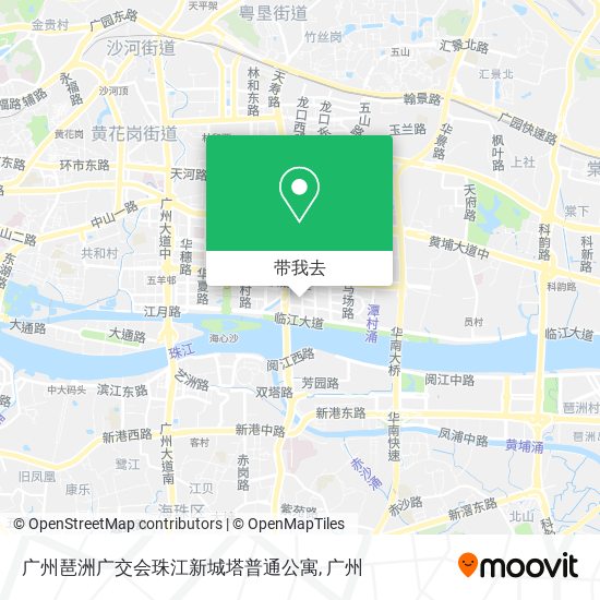广州琶洲广交会珠江新城塔普通公寓地图