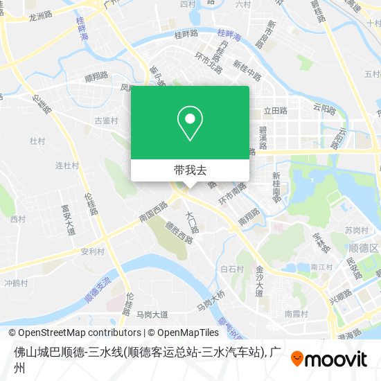 佛山城巴顺德-三水线(顺德客运总站-三水汽车站)地图