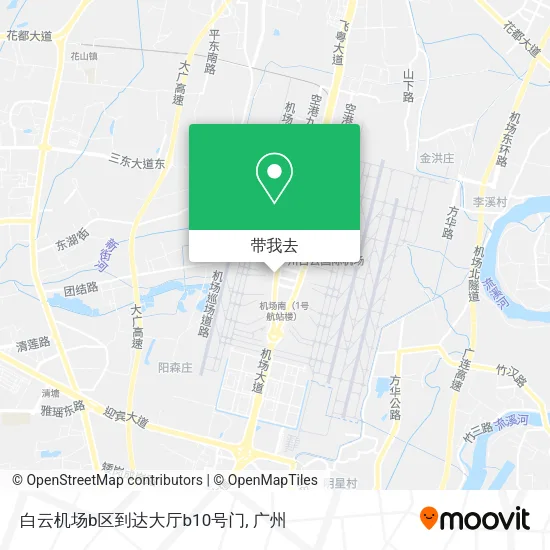 白云机场b区到达大厅b10号门地图