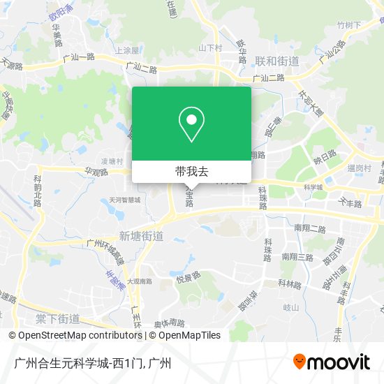 广州合生元科学城-西1门地图