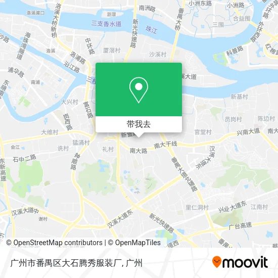 广州市番禺区大石腾秀服装厂地图