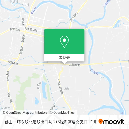 佛山一环东线北延线出口与G15沈海高速交叉口地图