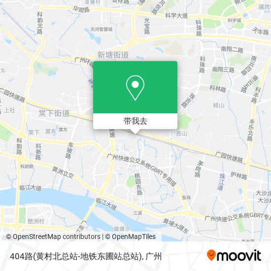 404路(黄村北总站-地铁东圃站总站)地图
