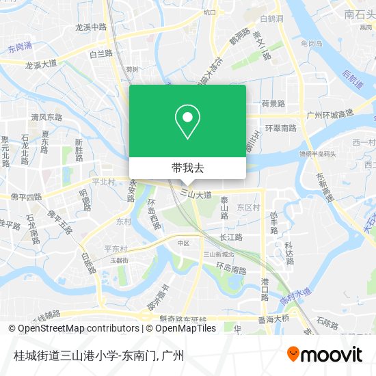 桂城街道三山港小学-东南门地图