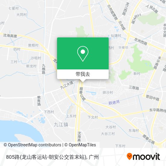805路(龙山客运站-朝安公交首末站)地图