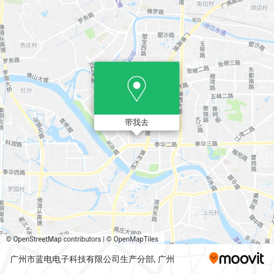 广州市蓝电电子科技有限公司生产分部地图