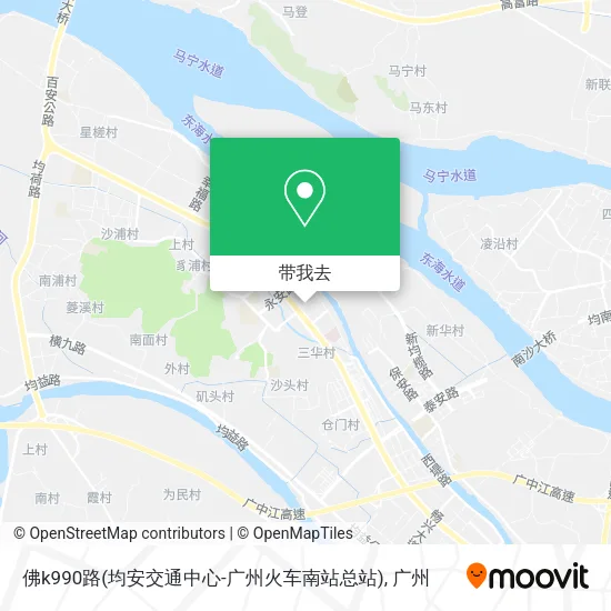 佛k990路(均安交通中心-广州火车南站总站)地图