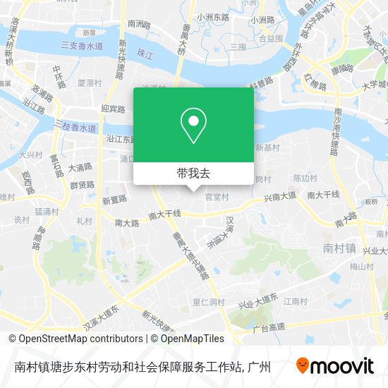 南村镇塘步东村劳动和社会保障服务工作站地图
