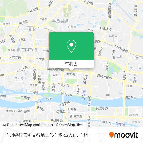 广州银行天河支行地上停车场-出入口地图