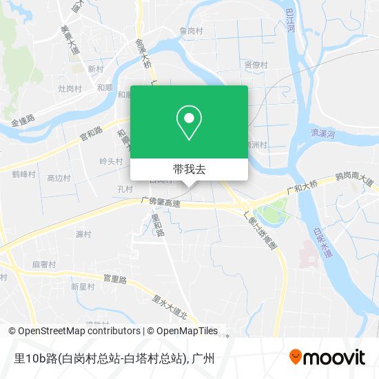 里10b路(白岗村总站-白塔村总站)地图
