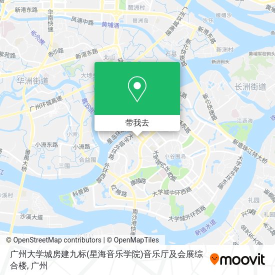 广州大学城房建九标(星海音乐学院)音乐厅及会展综合楼地图