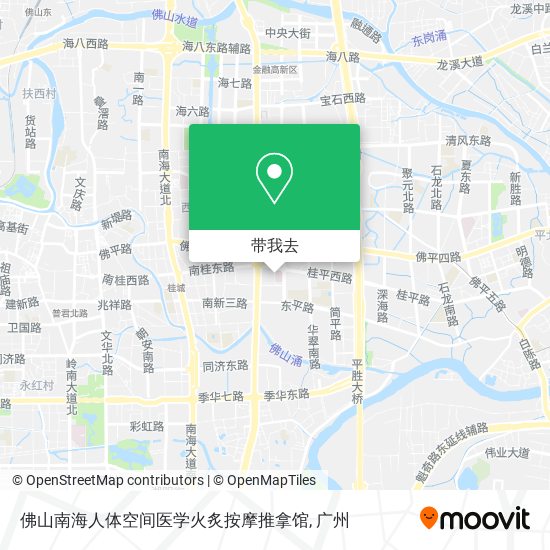 佛山南海人体空间医学火炙按摩推拿馆地图