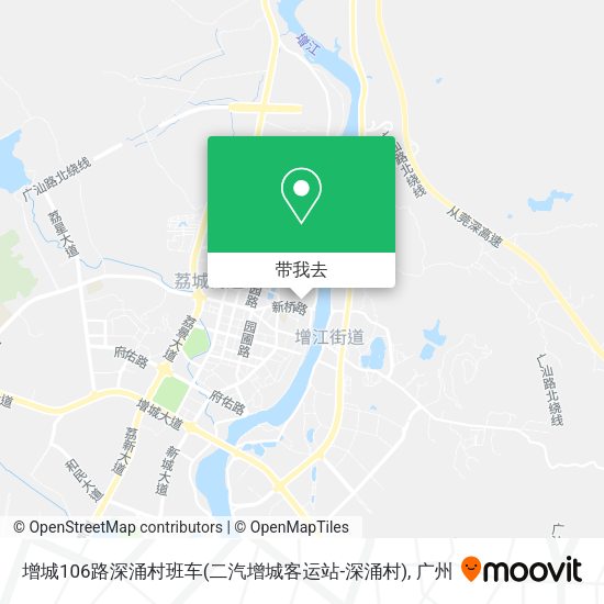 增城106路深涌村班车(二汽增城客运站-深涌村)地图
